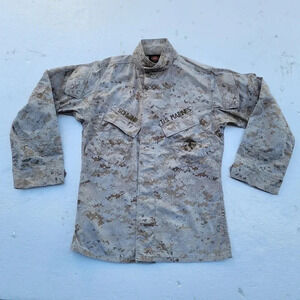 United States US Marines Camouflage Long Sleeve Button Shirts Small Regular